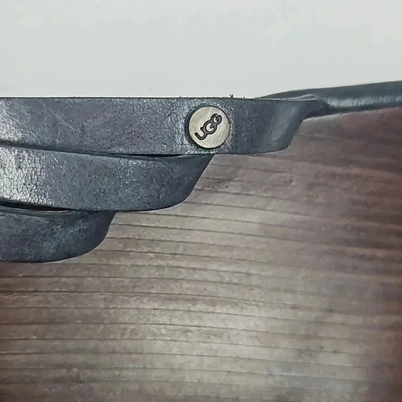 UGG Mattie Black Leather Platform Wedge Stacked Heel Sandal Women's Size 10 - Picture 11 of 15